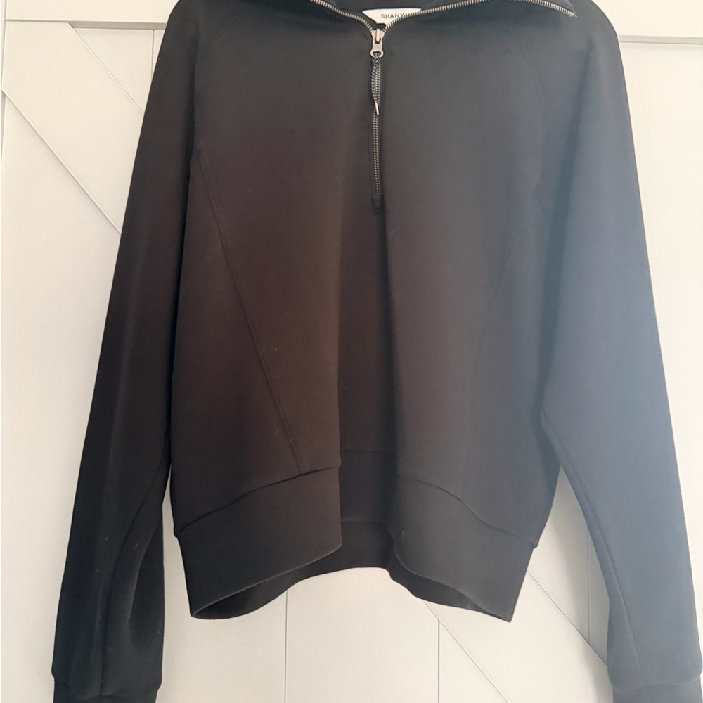 SPANX Black Half-Zip Sweatshirt Hoodie
